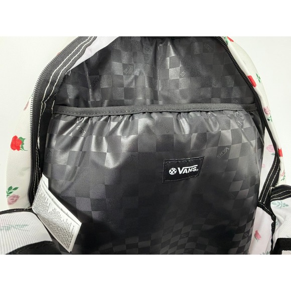 Vans Old Skool Classic Backpack White‎ Rose Floral Print Laptop Travel Bag